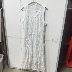 Isaac Mizrahi White Lace Midi Dress